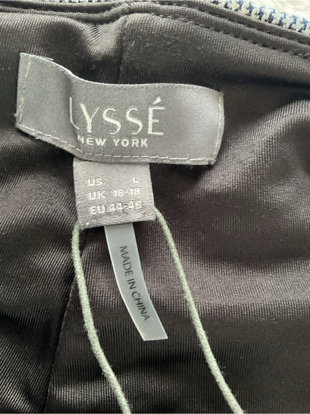 Lyssé New York Houndstooth Stretch Ankle Pants Blue Gray Size L NWT - Picture 7 of 12